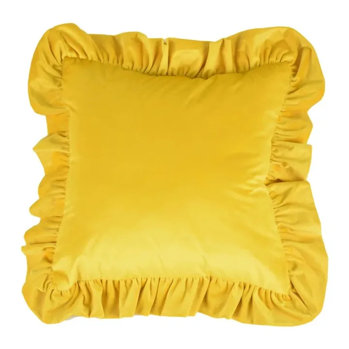 Puzdro na vankúš - Ruffled (žltá)