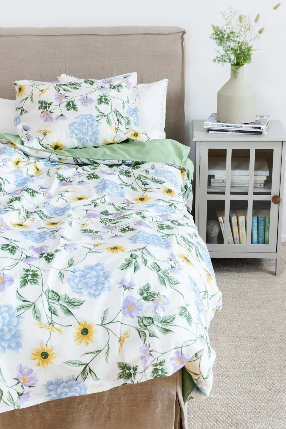 Súprava obliečky na periny - Dahlia (modrá)