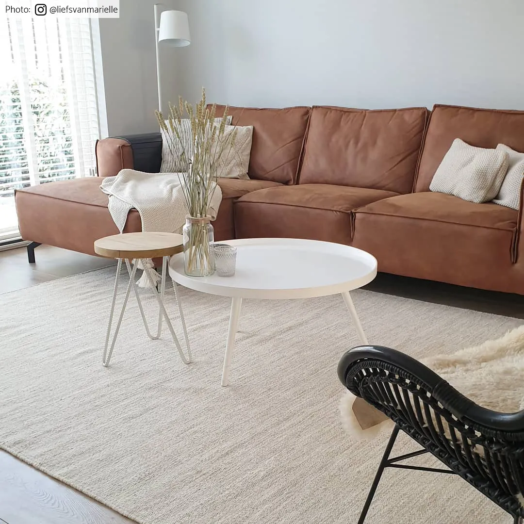 Vlnený koberec - Dhurry (prírodný)