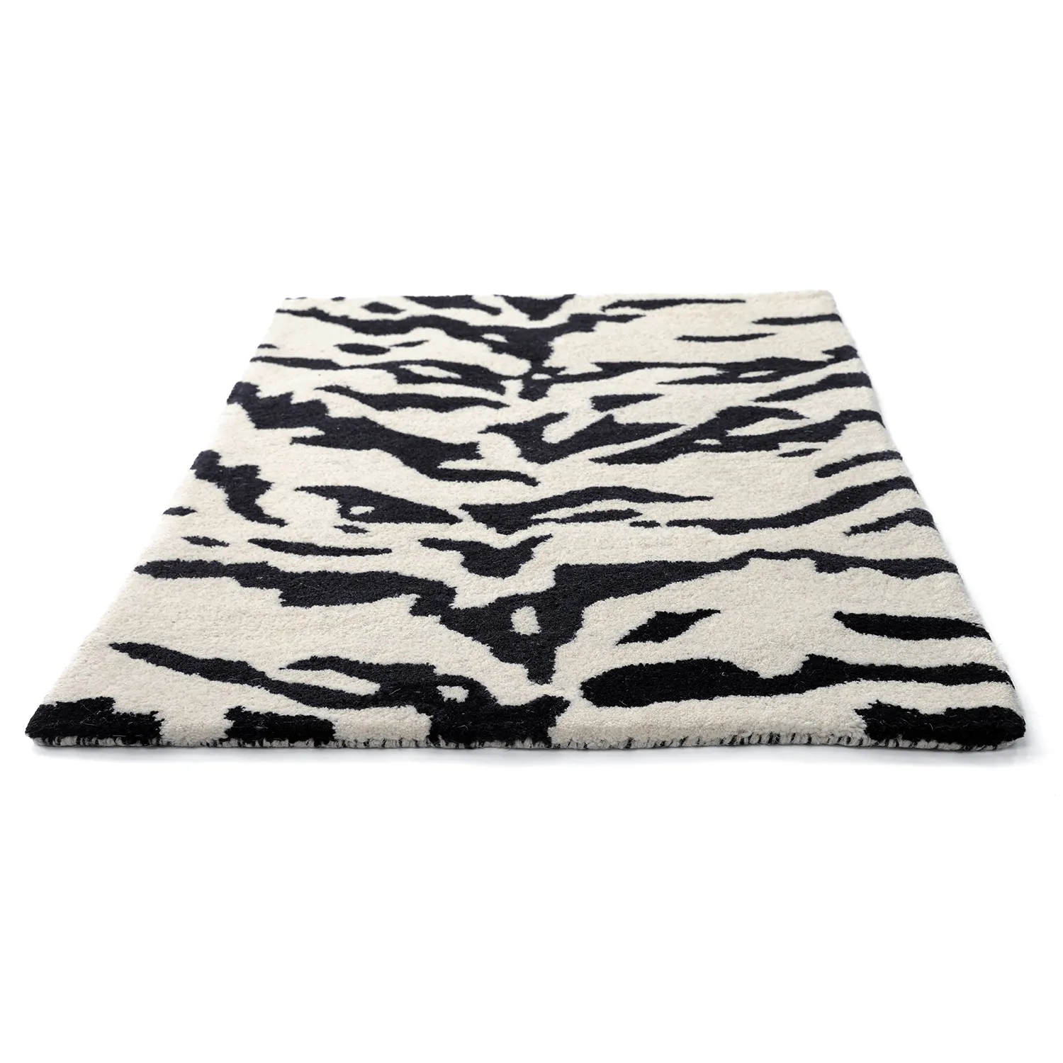 Rohožka - Zebra Tufted Wool Premium (biela/čierna)