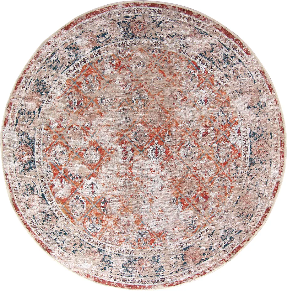 Kruhový koberec - Douz (ružový/multi)