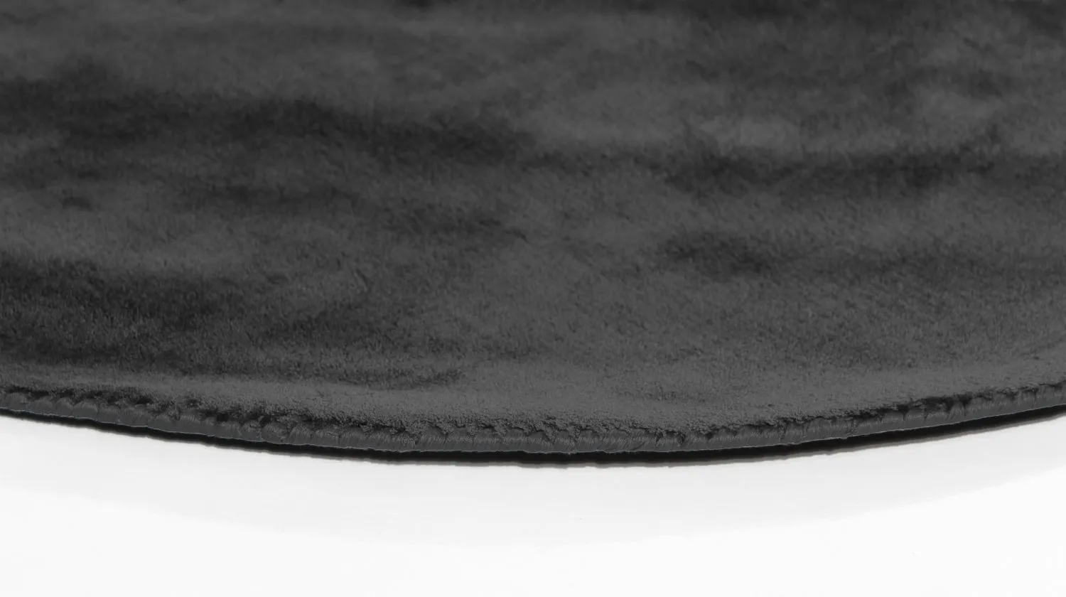 Kruhový koberec - Recyklovaný PET s viskózovým vzhľadom (čierna)