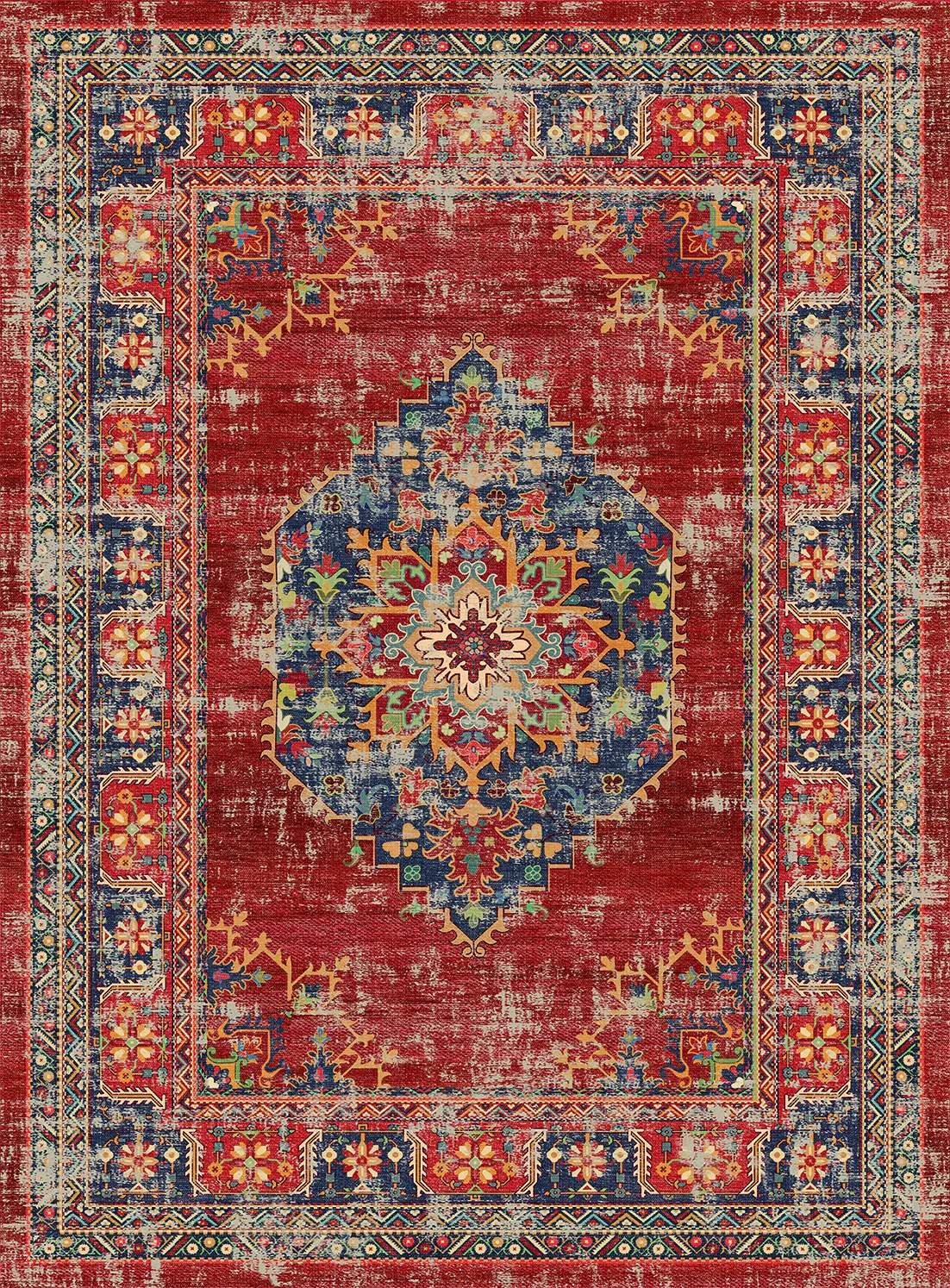 Koberec Wilton - Soussi (červený/multicolor)