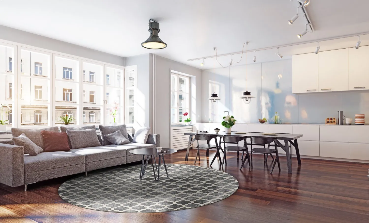 Kruhový koberec - Gabes (šedý)