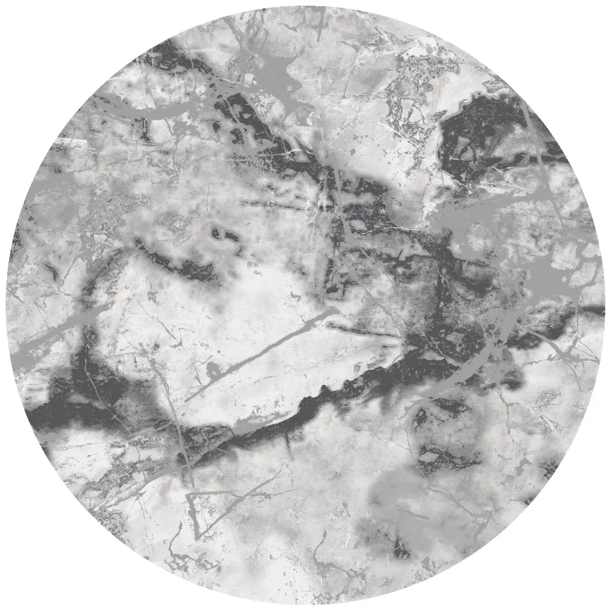 Kruhový koberec - Mramor (šedá/biela)