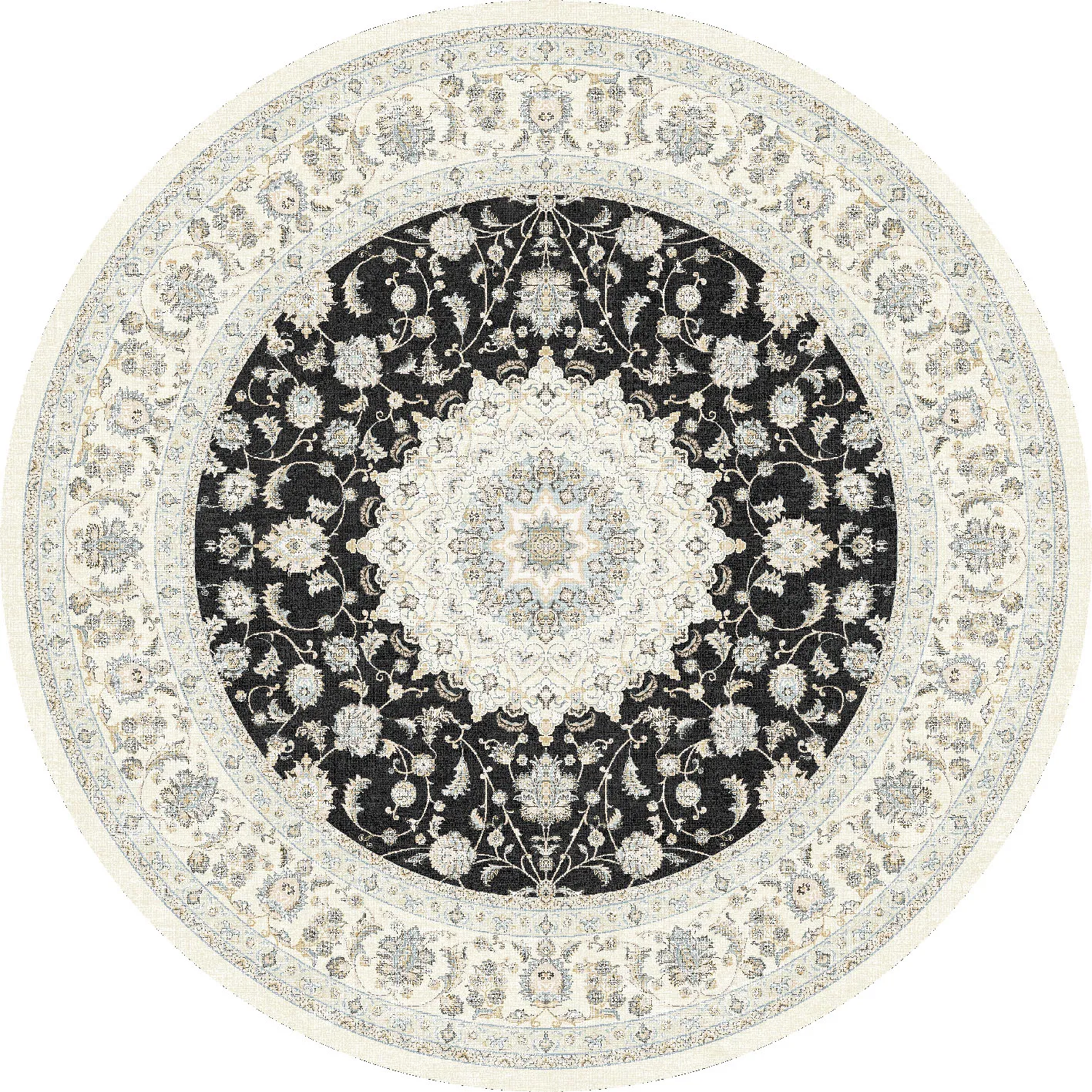 Kruhový koberec - Arabella (čierny)