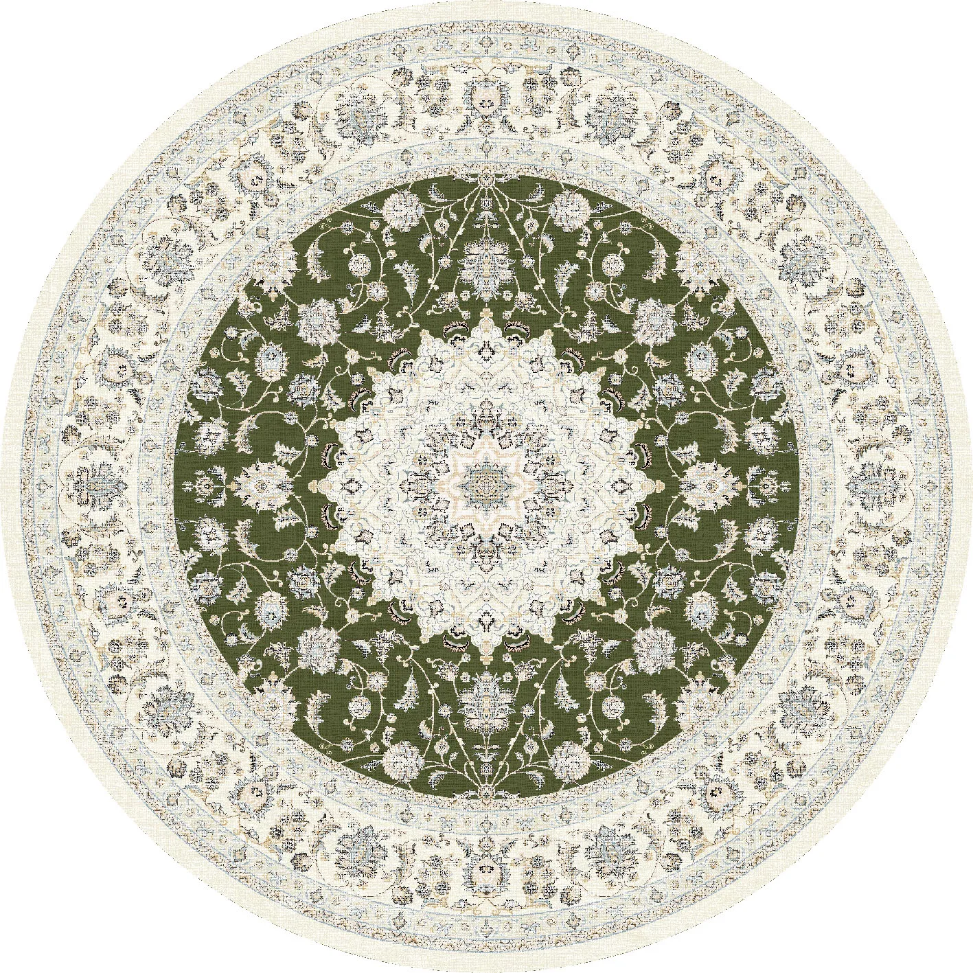 Kruhový koberec - Arabella (zelená)
