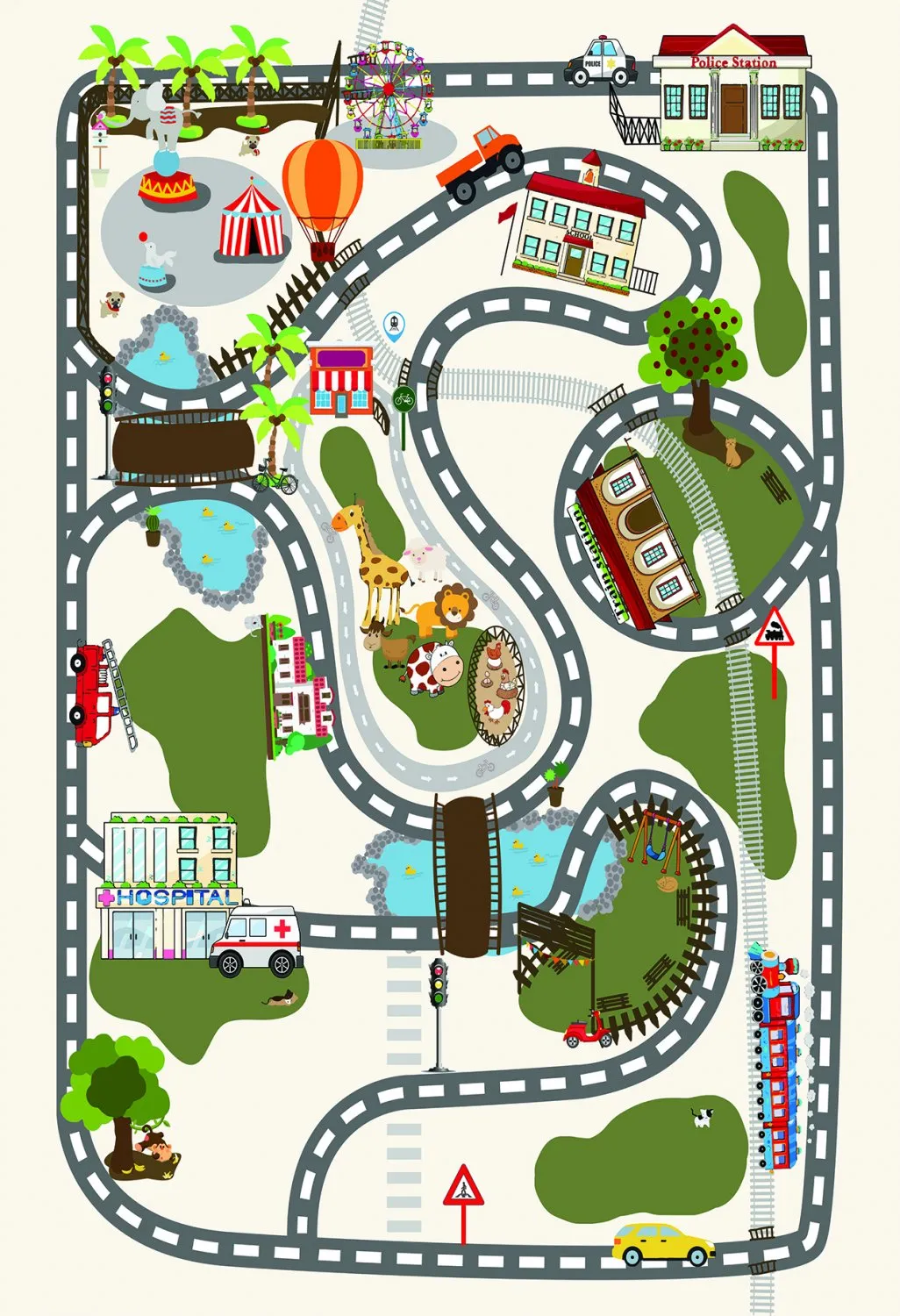 Detský koberec - Malé mesto