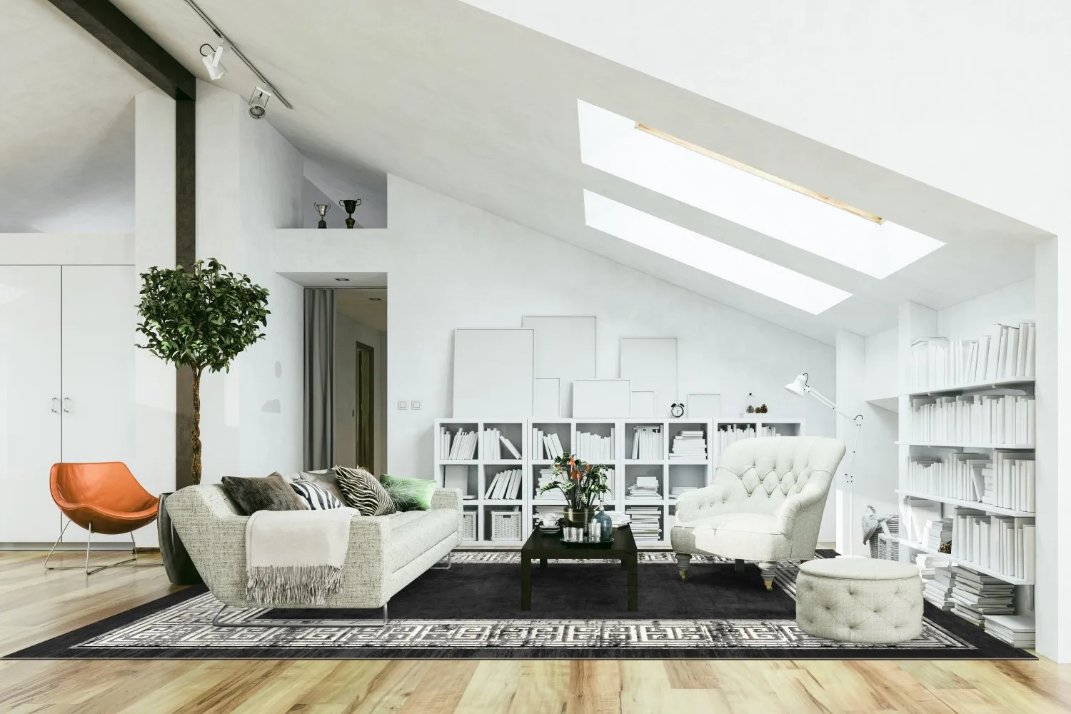 Koberec Wilton - Tilos (čierny/biely)