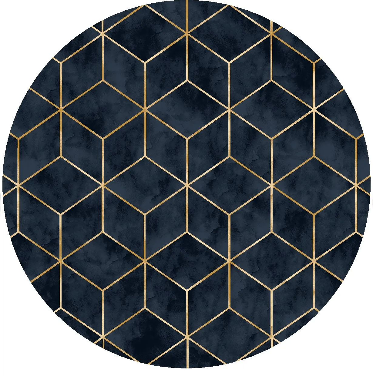 Kruhový koberec - Remy (tmavomodrý)