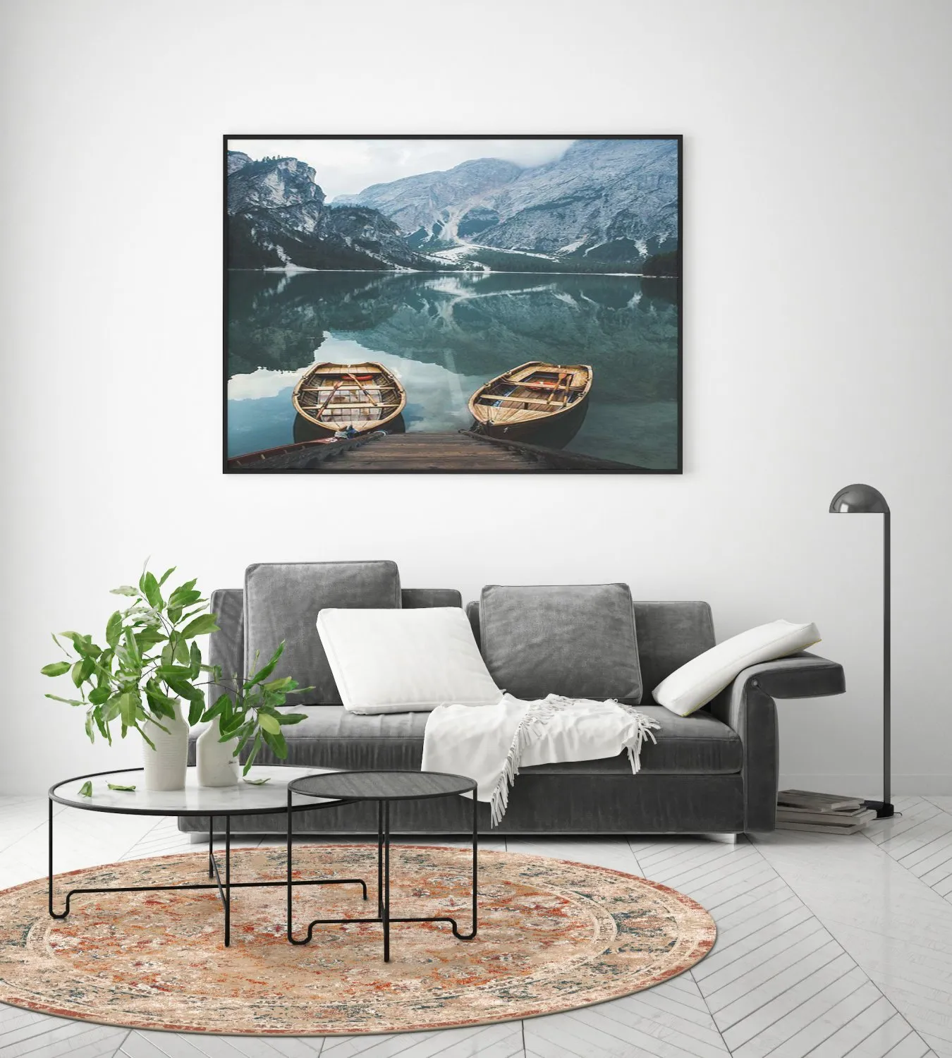 Kruhový koberec - Douz (červený/multikolórový)