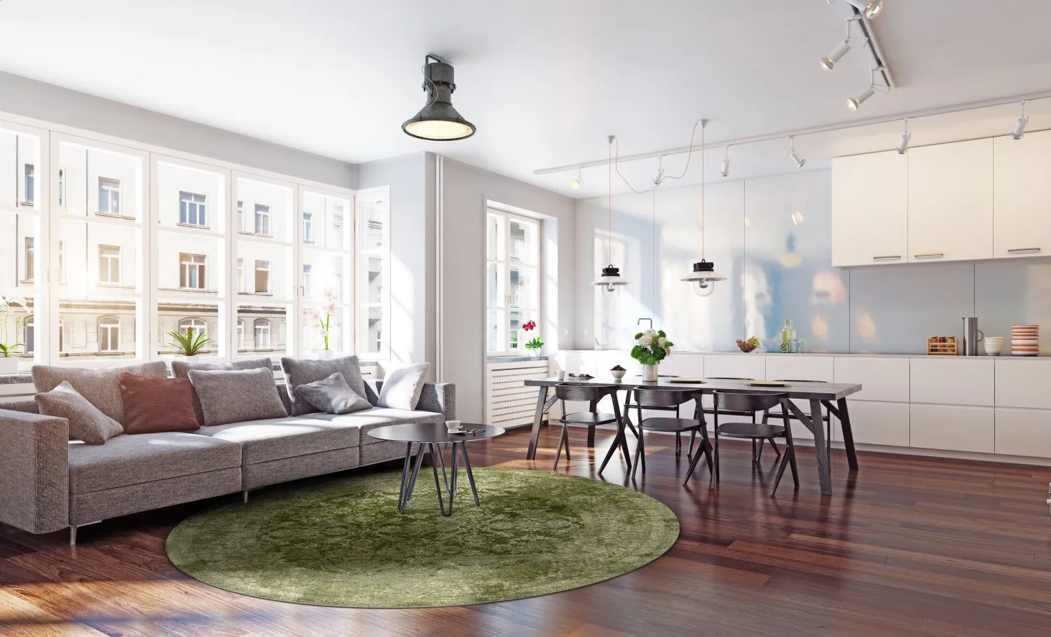 Kruhový koberec - Denizli (zelený)