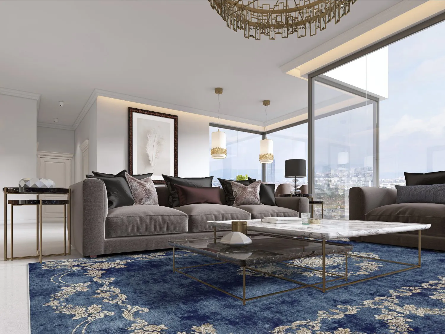 Koberec Wilton - Taknis (modrá)