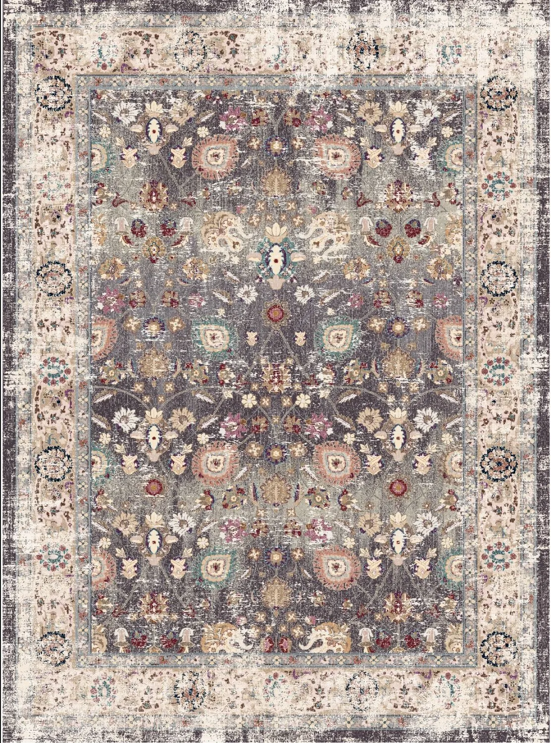 Koberec Wilton - Bouhjar (šedý/multicolor)