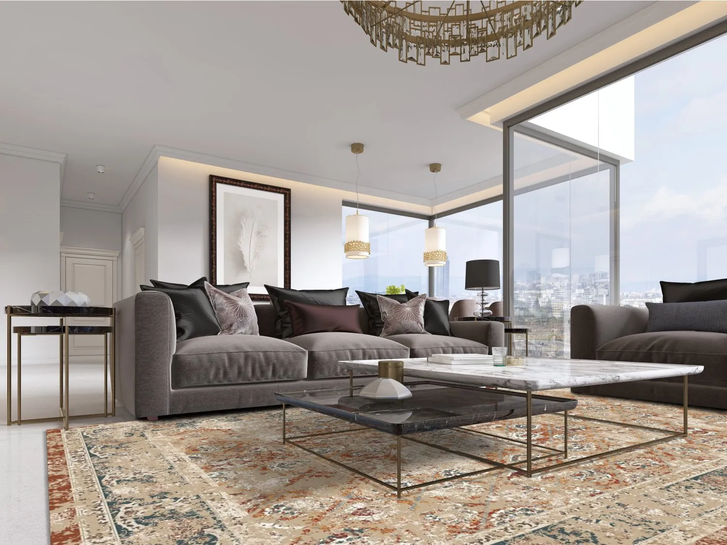 Koberec Wilton - Douz (červená/multicolor)