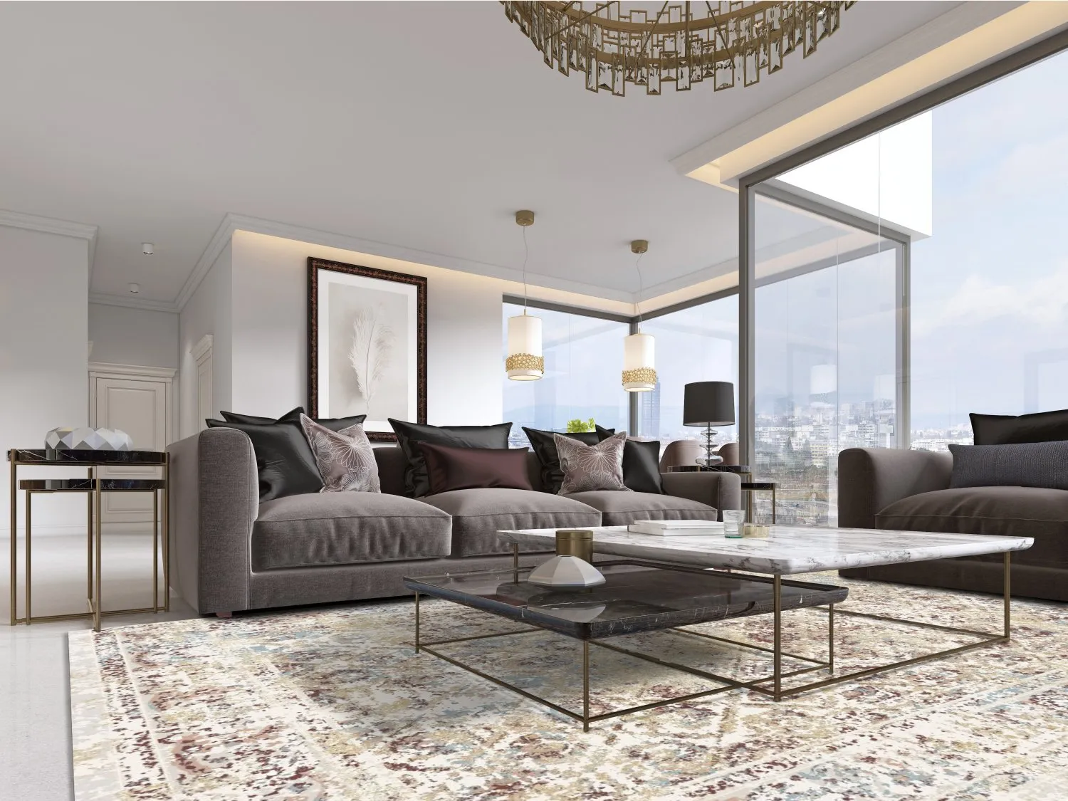 Koberec Wilton - Douz (modrá/multicolor)