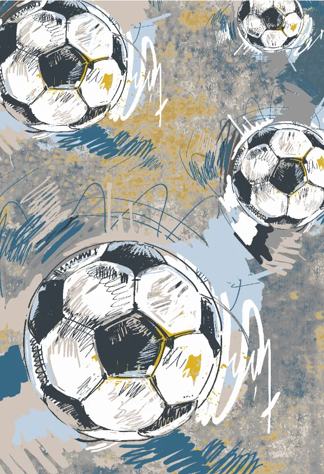 Detský koberec - Cartoon Footballs (multi)