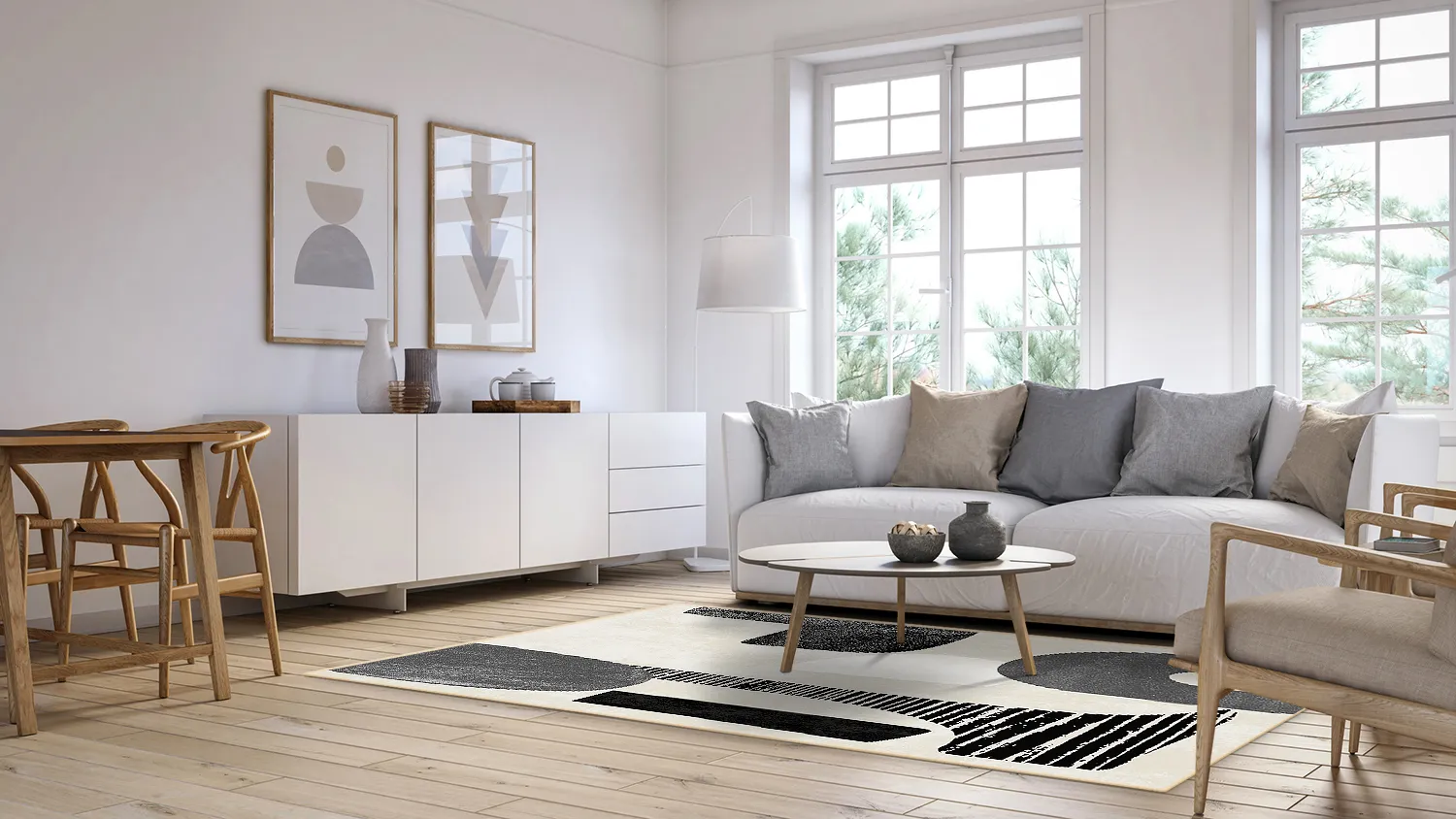 Koberec Wilton - Suki (béžová/čierna)