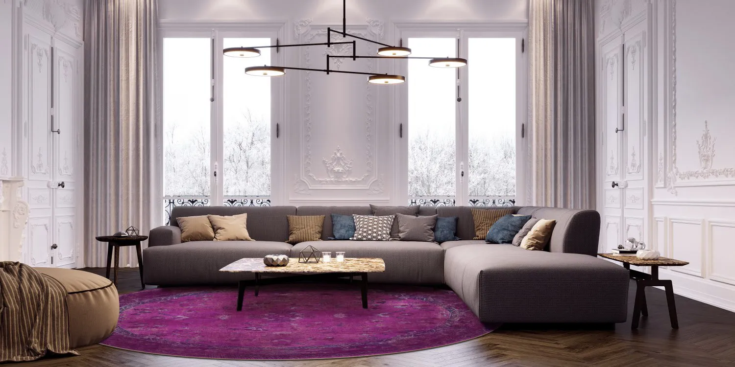 Kruhový koberec - Gombalia (fialový)