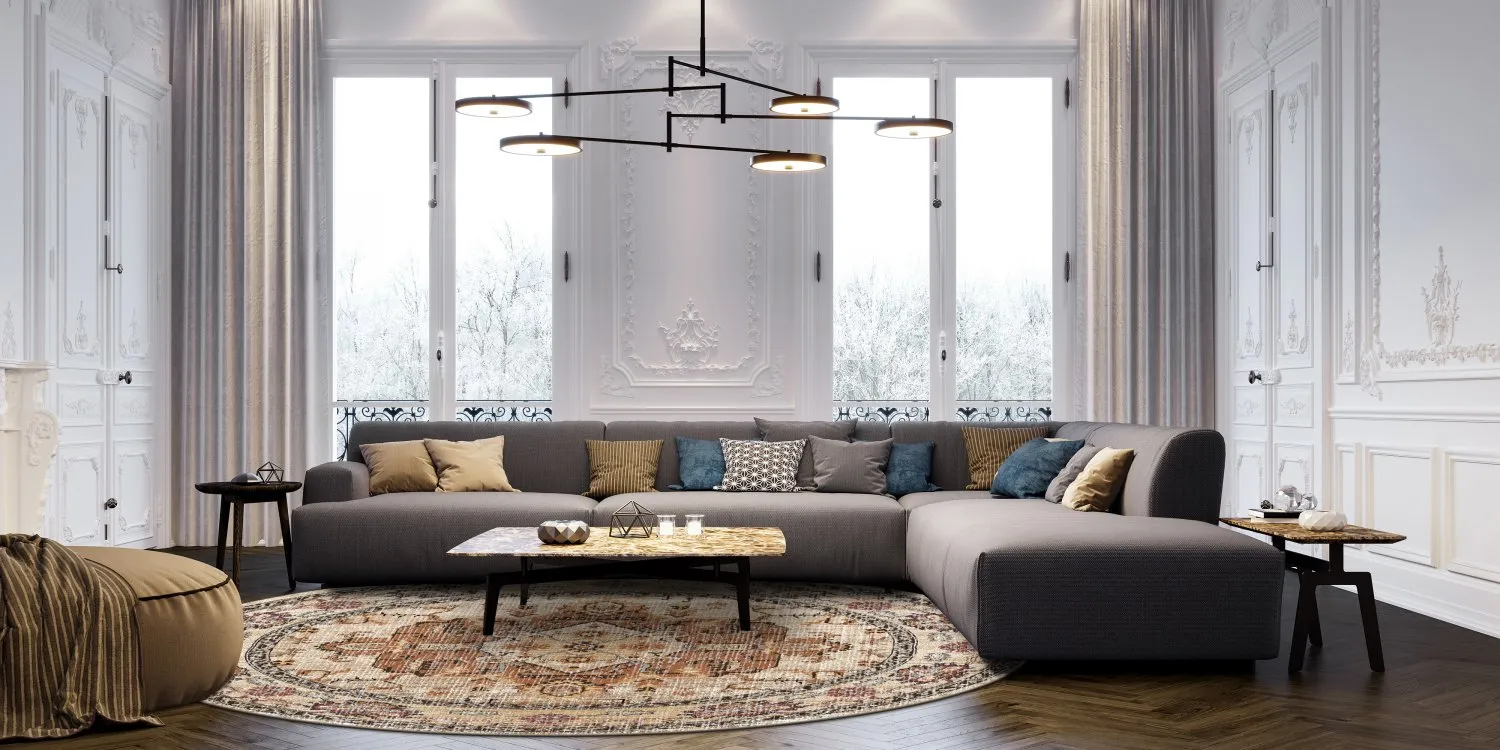 Kruhový koberec - Siliana (béžový)