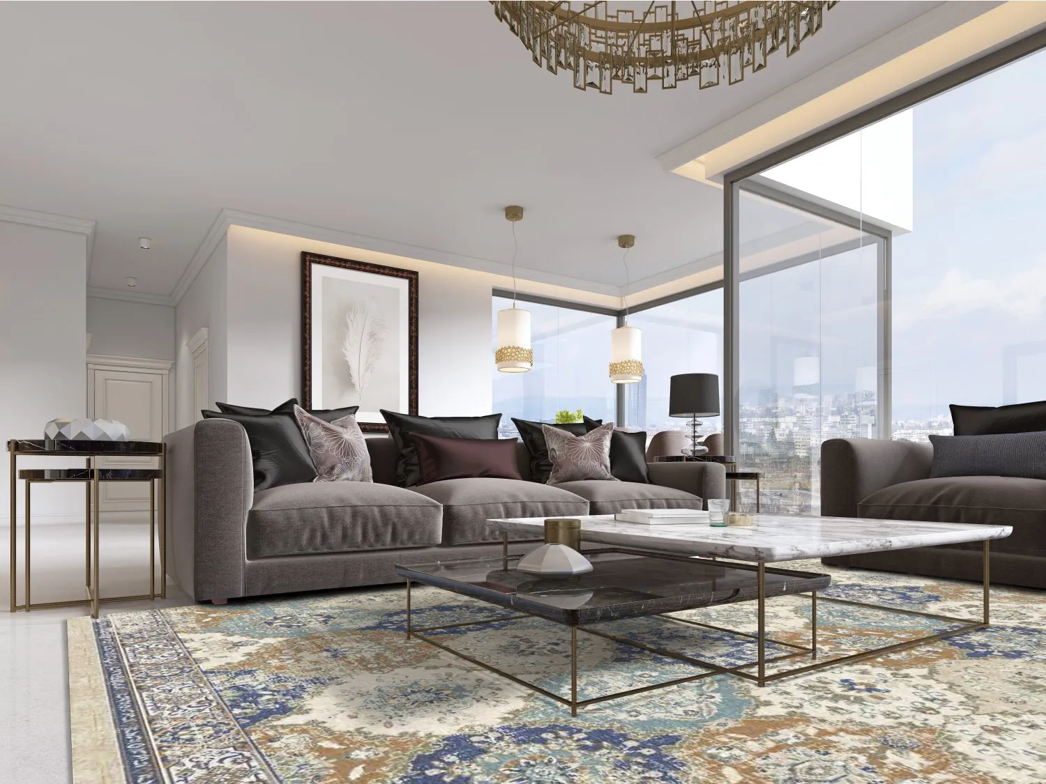 Koberec Wilton - Bohemia (modrý/multicolor)