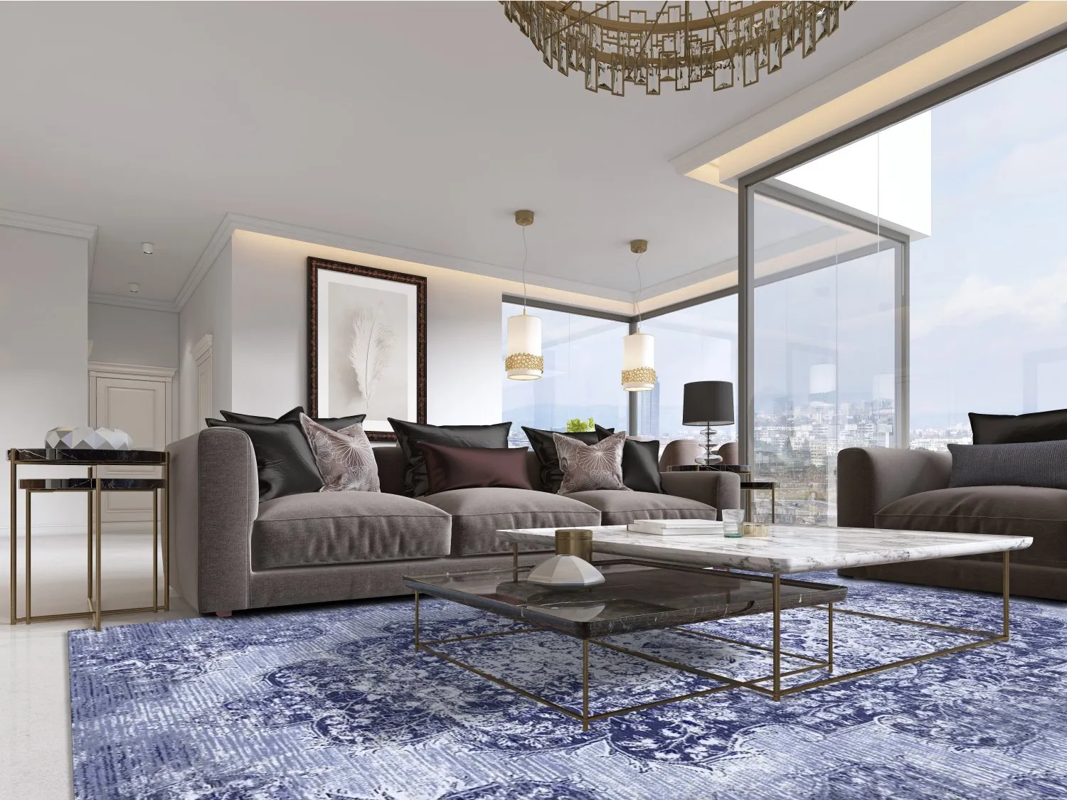 Koberec Wilton - Badem (modrý)