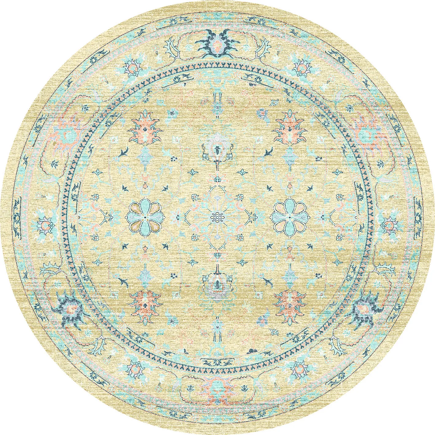 Kruhový koberec - Livley (žltý)