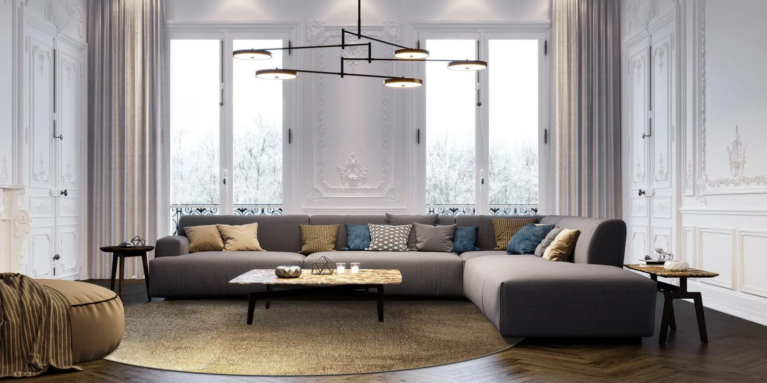 Kruhový koberec - Oristano (hnedý/zlatý)