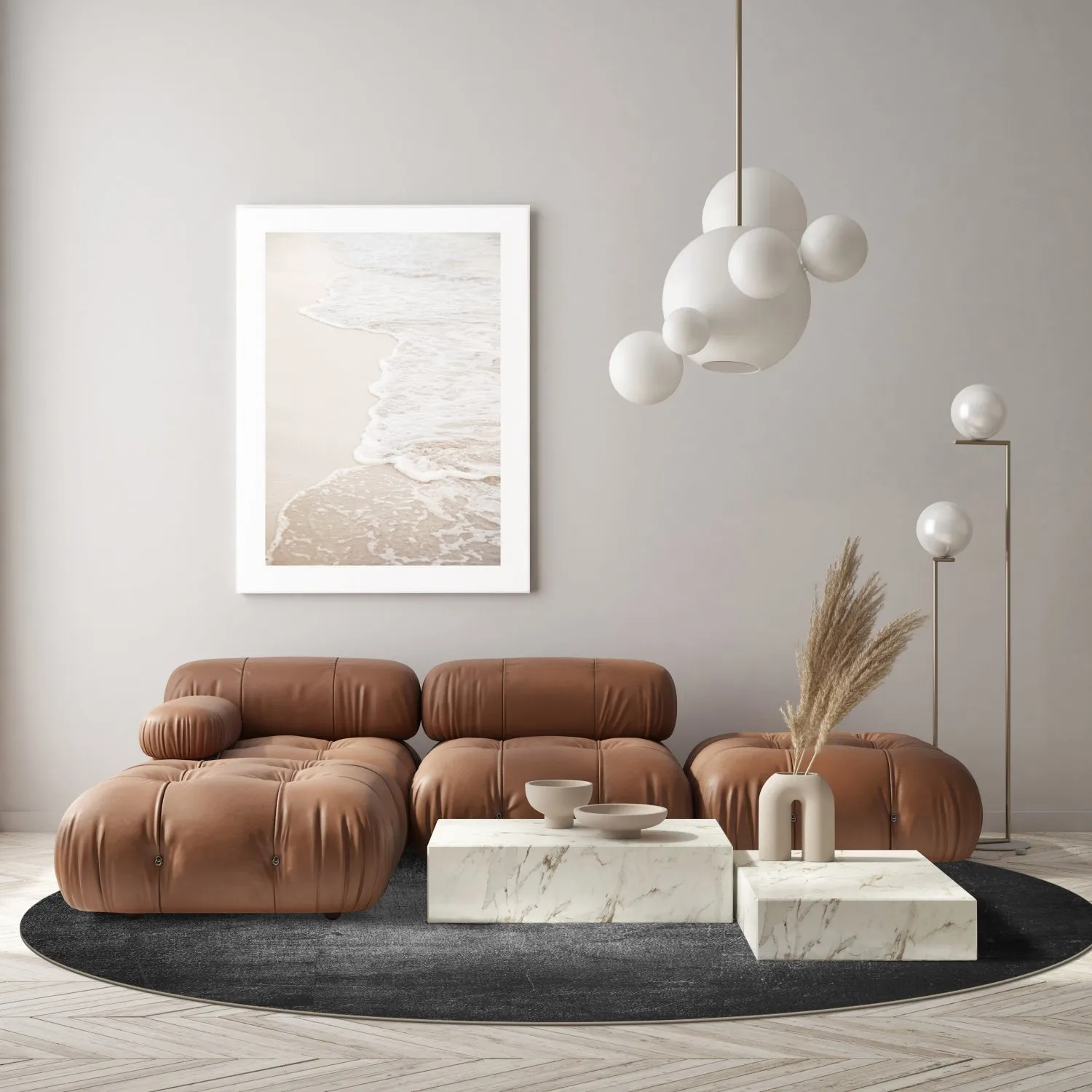 Koberec okrúhly - Serifos (tmavo šedý)