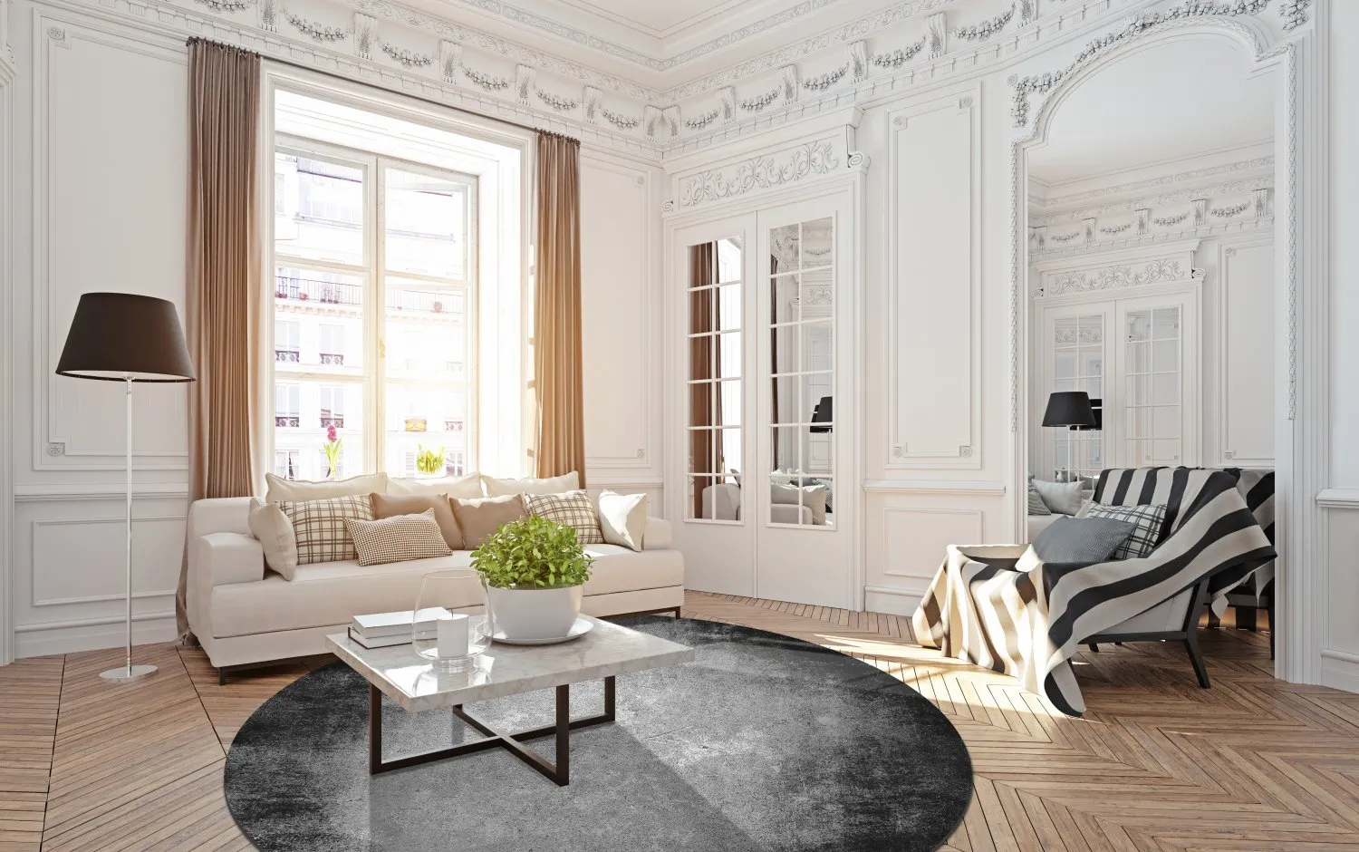 Kruhový koberec - Megara (šedý)