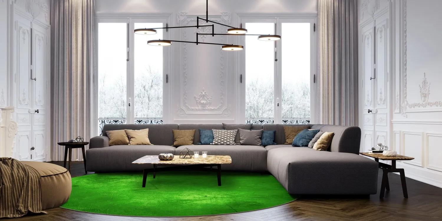 Kruhový koberec - Anzio (zelený)