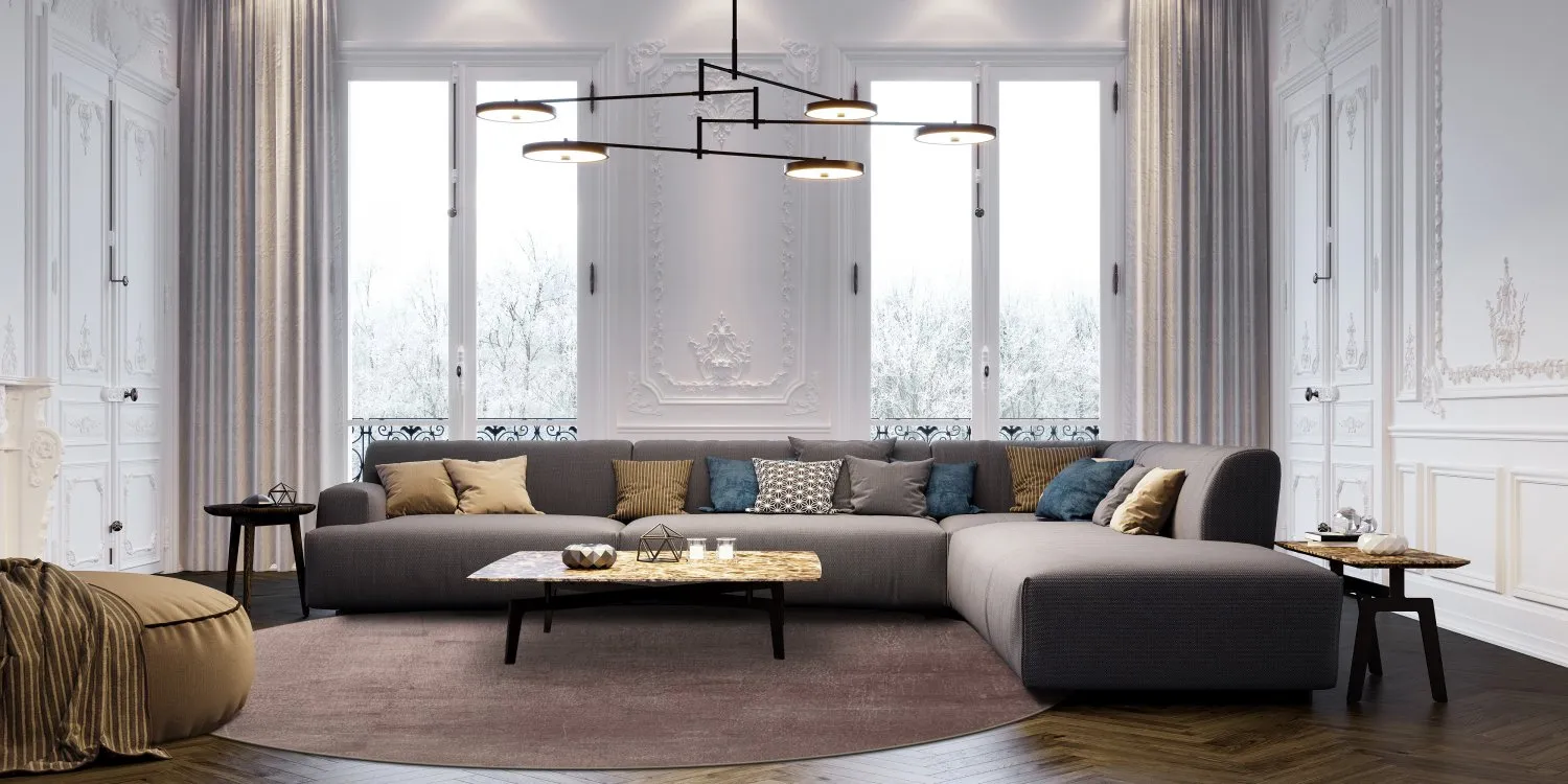 Kruhový koberec - Artena (šedá/hnedá)