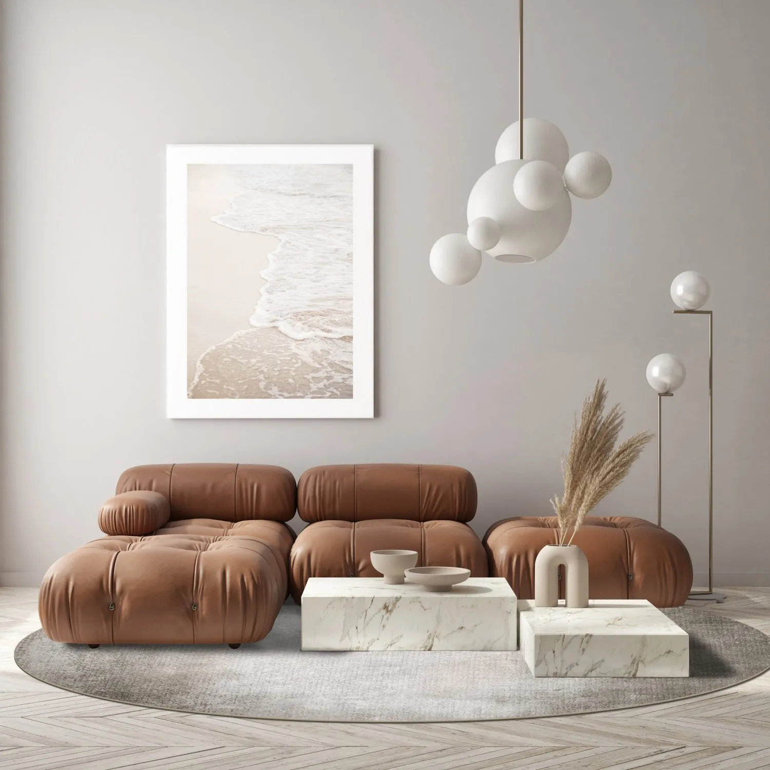 Kruhový koberec - Riano (šedá)