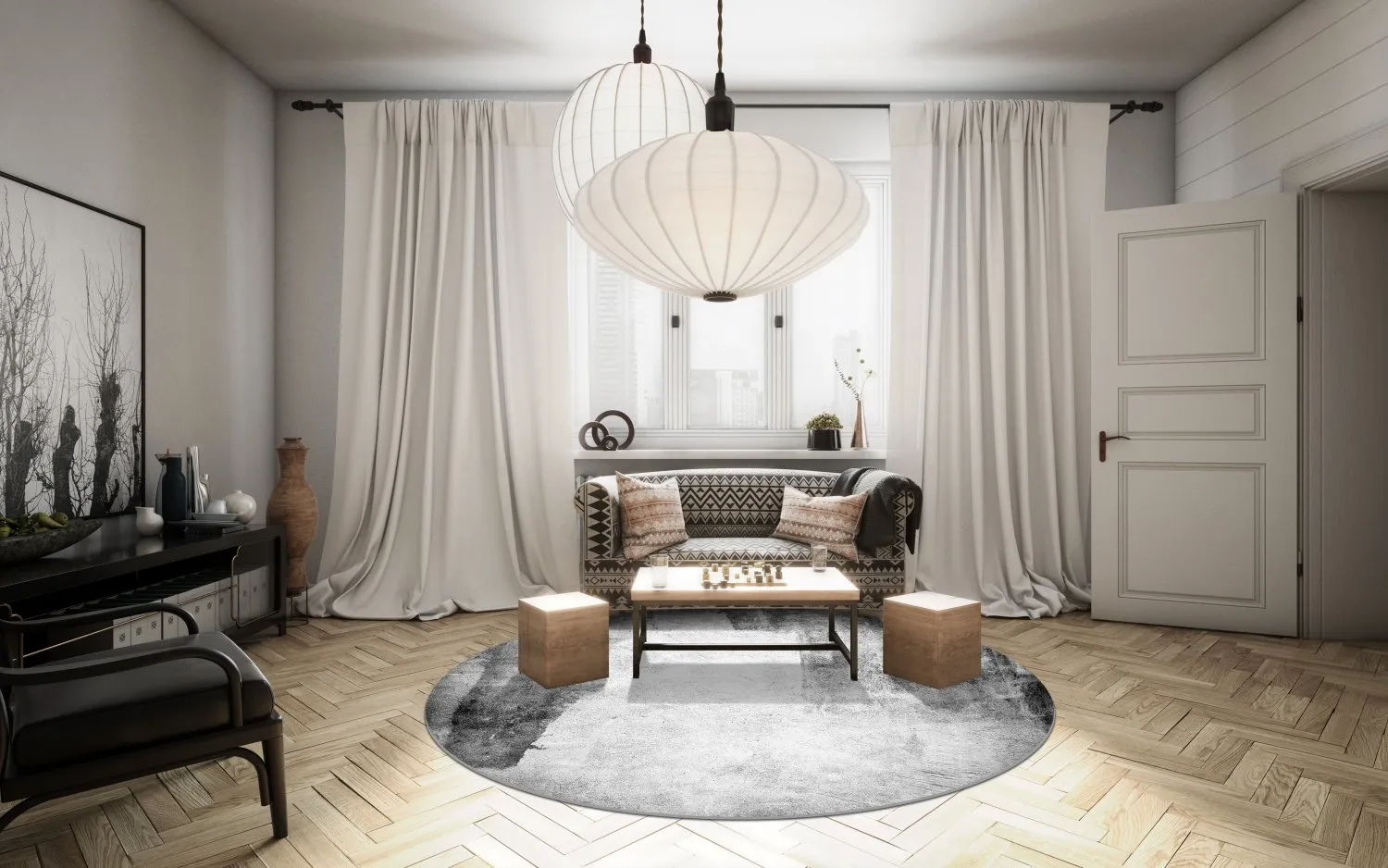 Koberec okrúhly - Esperia (šedý)