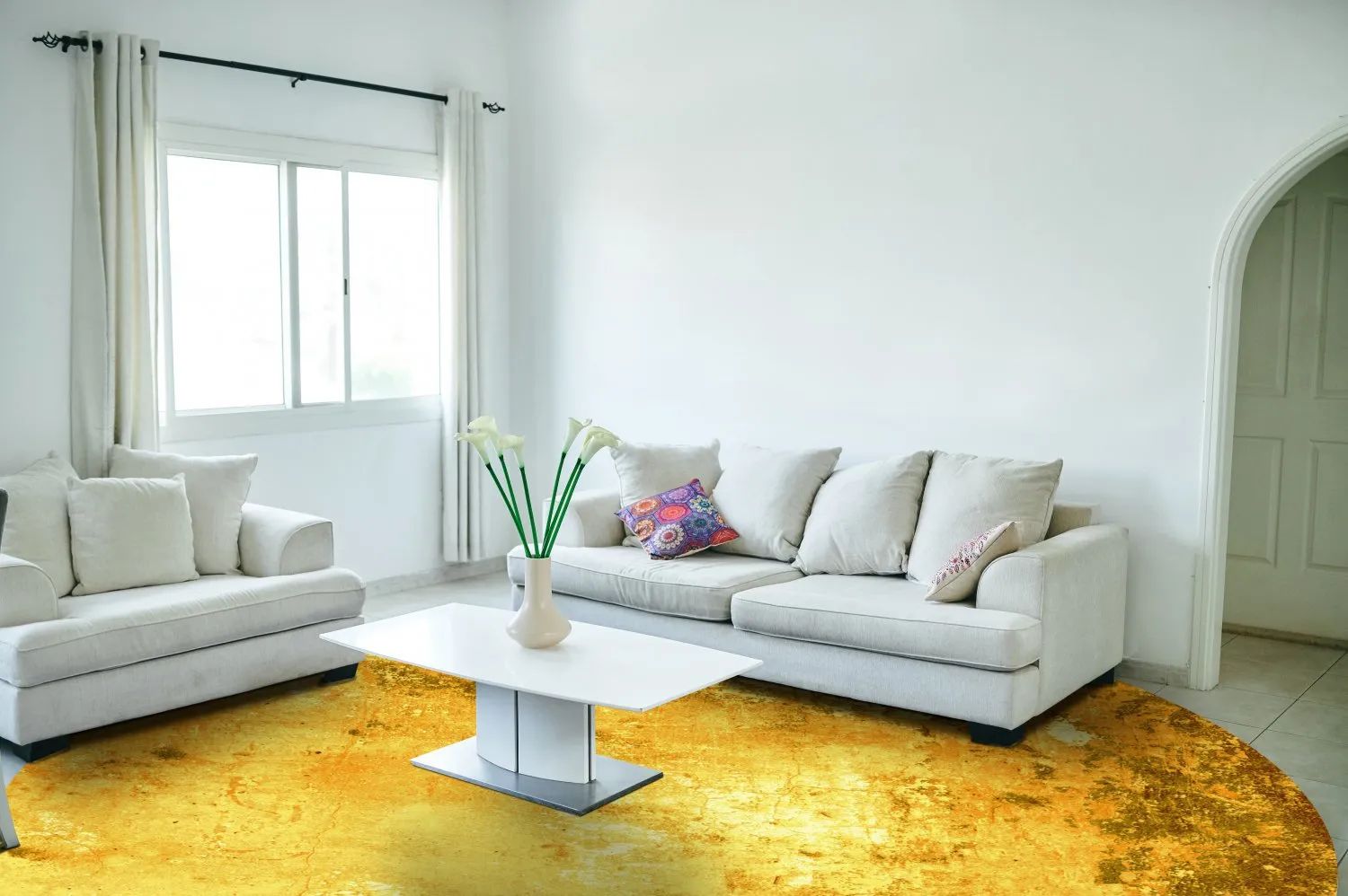 Koberec okrúhly - Salitto (zlatý)