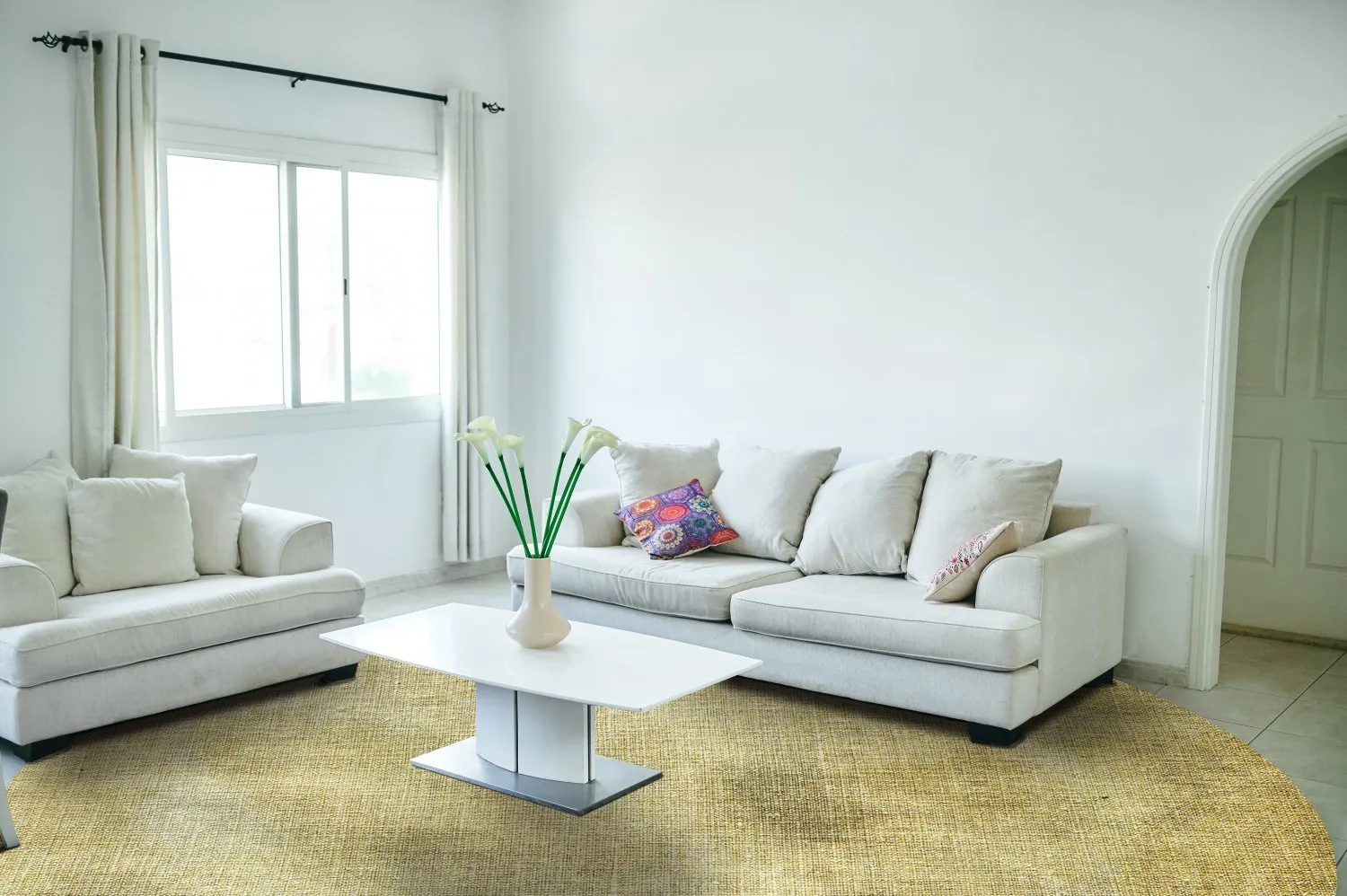 Kruhový koberec - Chodos (zlatý)