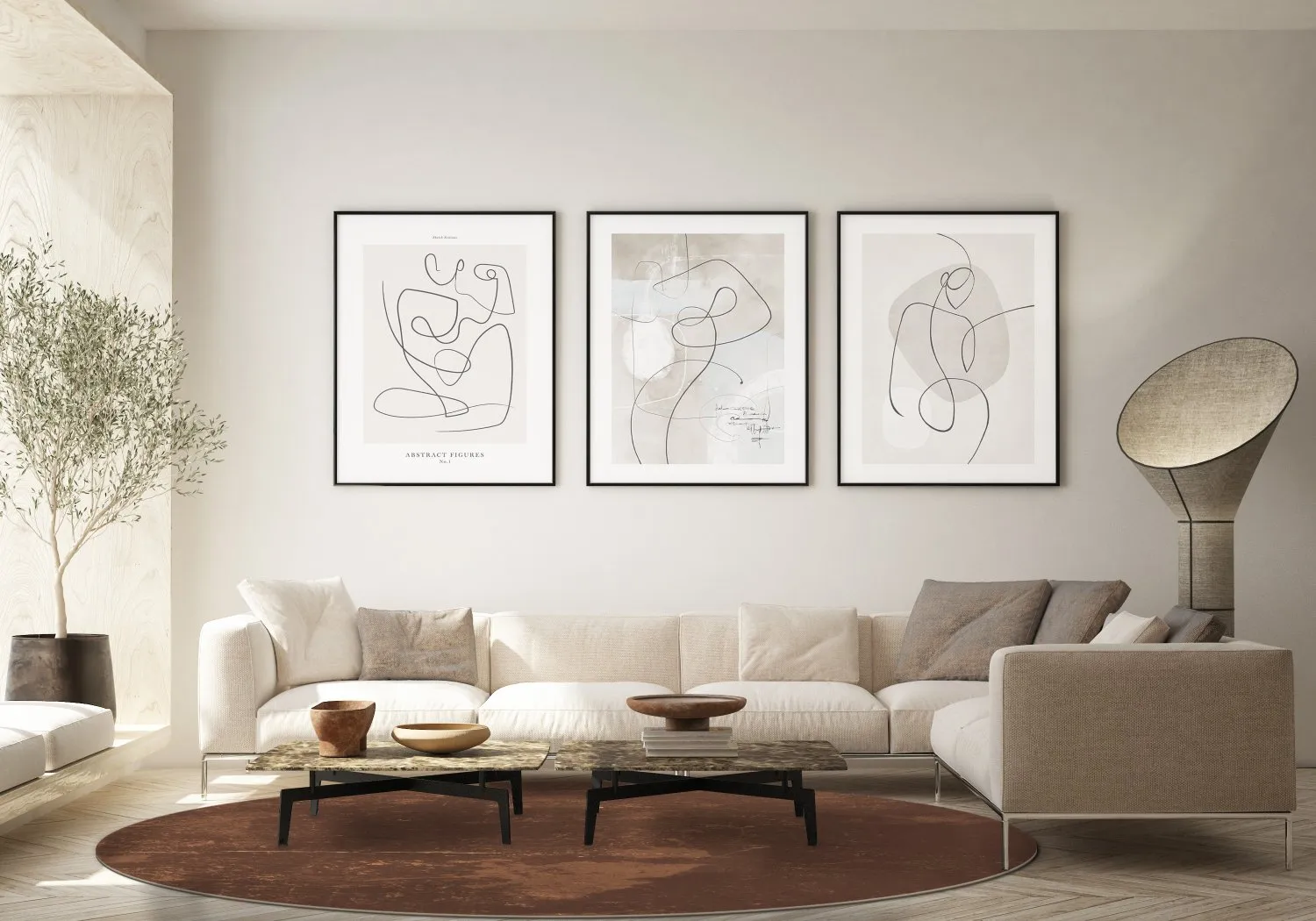 Kruhový koberec - Zahora (hnedý)