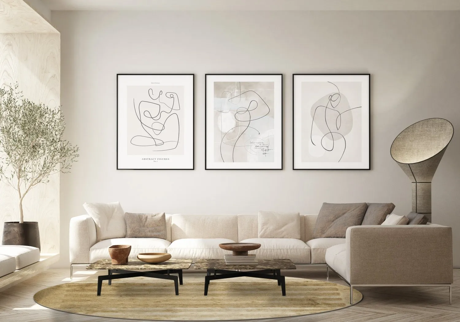 Kruhový koberec - Lumio (béžový)