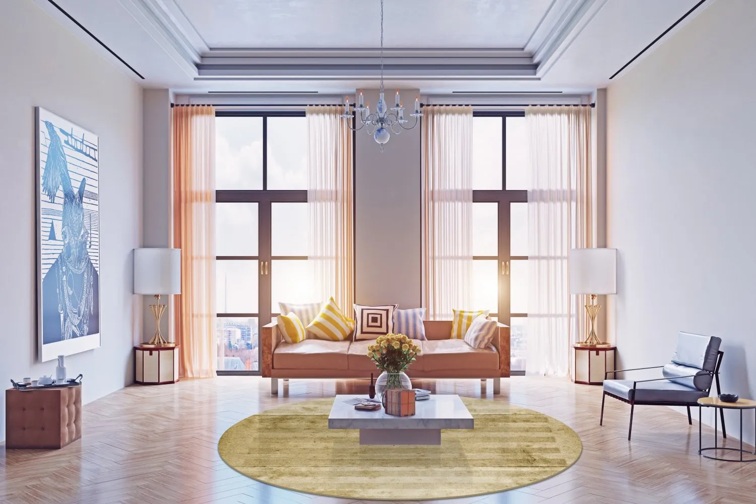 Kruhový koberec - Lumio (béžový)