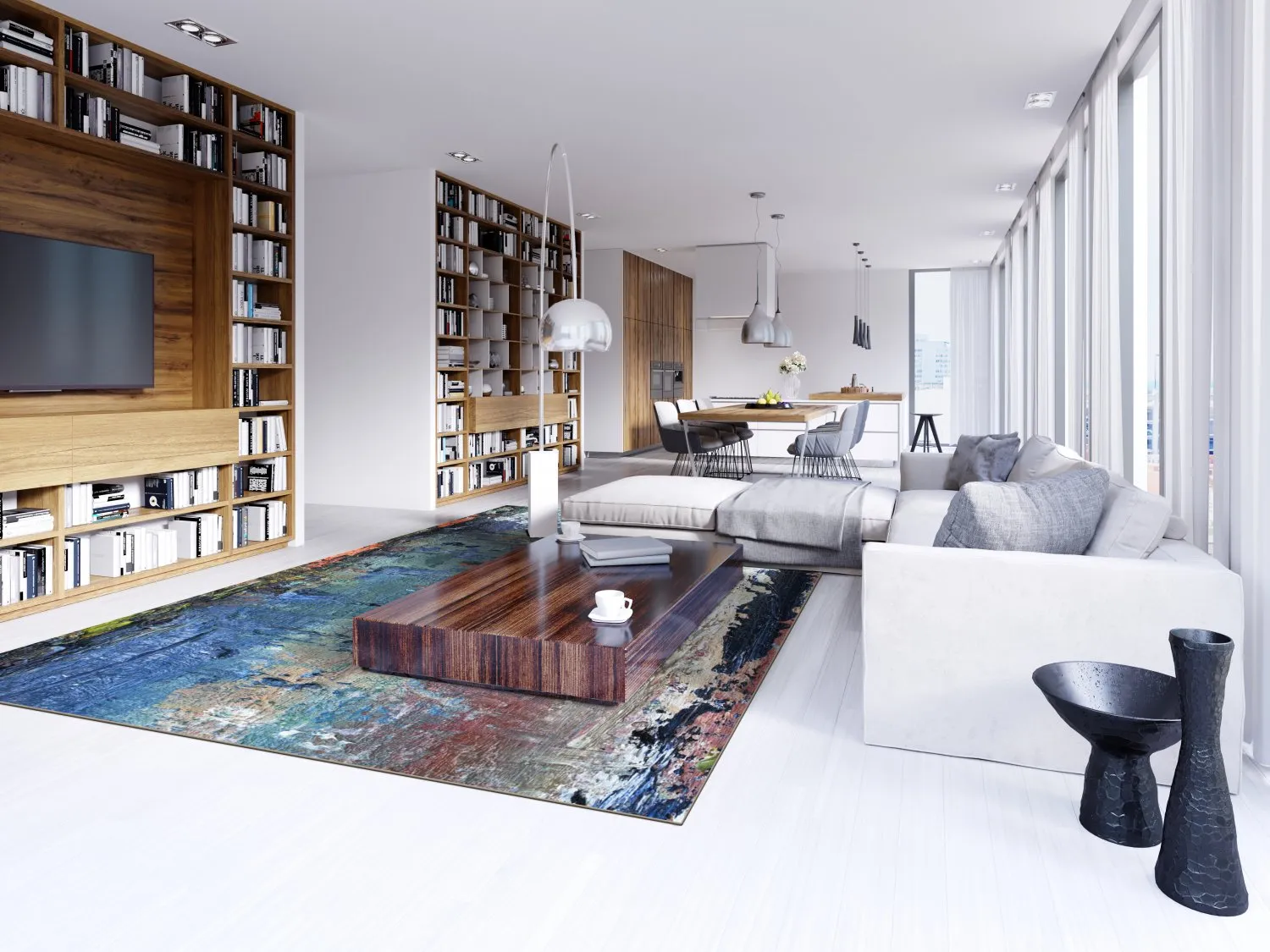 Koberec Wilton - Tivat (modrá/multikolórová)