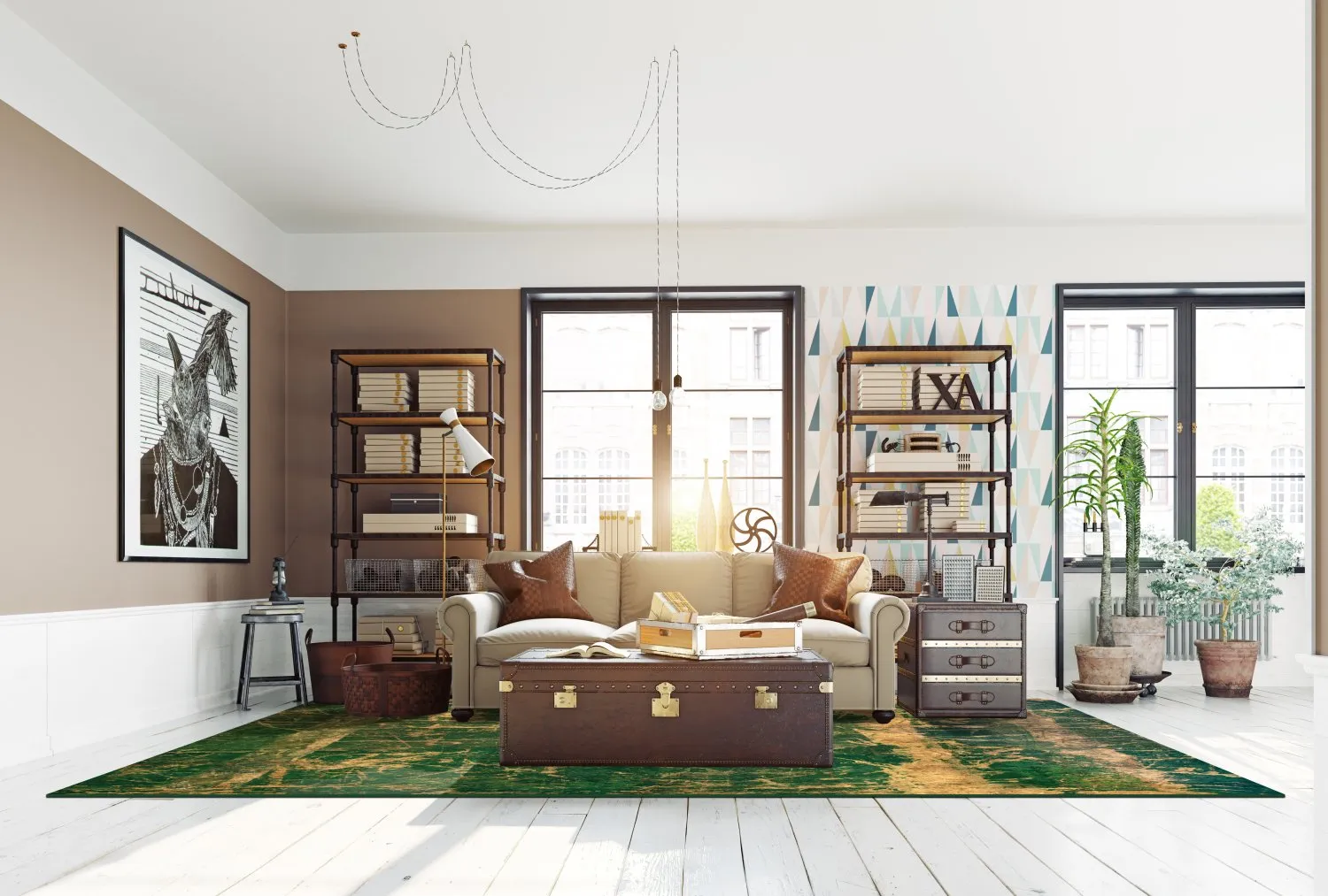 Koberec Wilton - Cantoria (bežová/zelená)