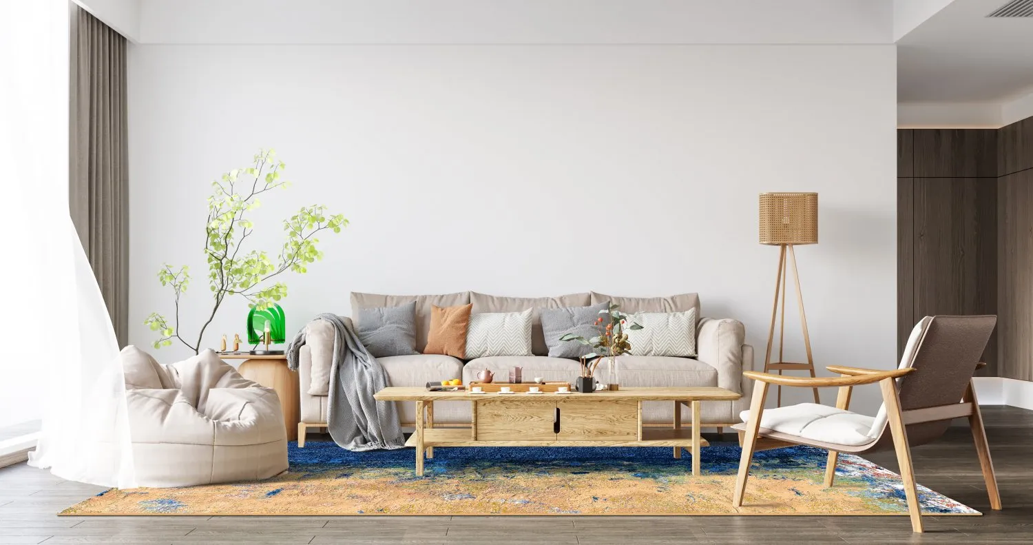 Koberec Wilton - Sindia (béžová/modrá)