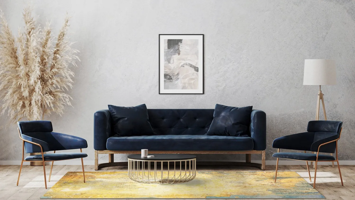 Koberec Wilton - Palau (zlatá/bežová/modrá)