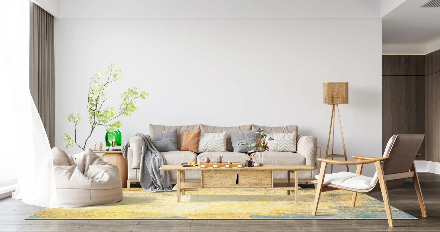 Koberec Wilton - Palau (zlatá/bežová/modrá)