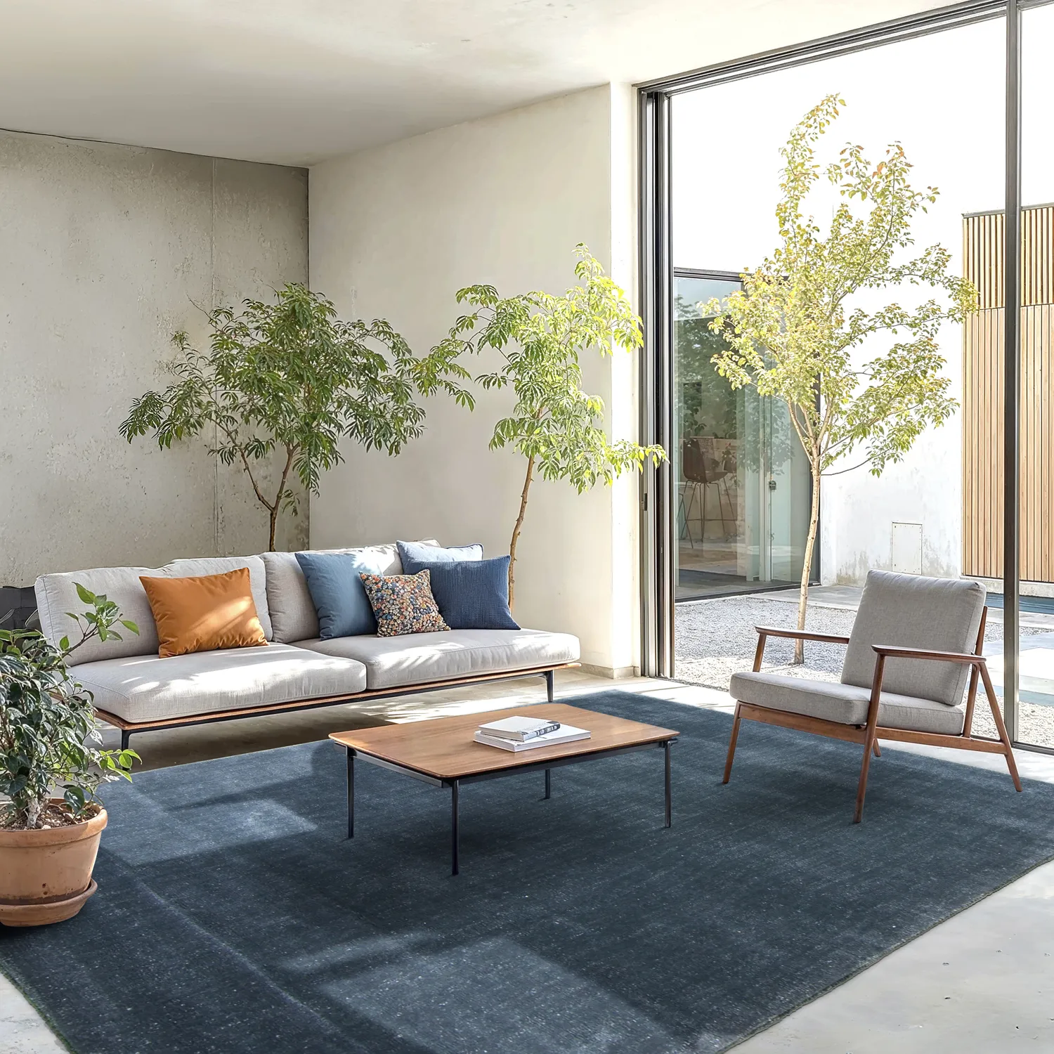 Recyklovaný PET s viskózovým vzhľadom (modrá)