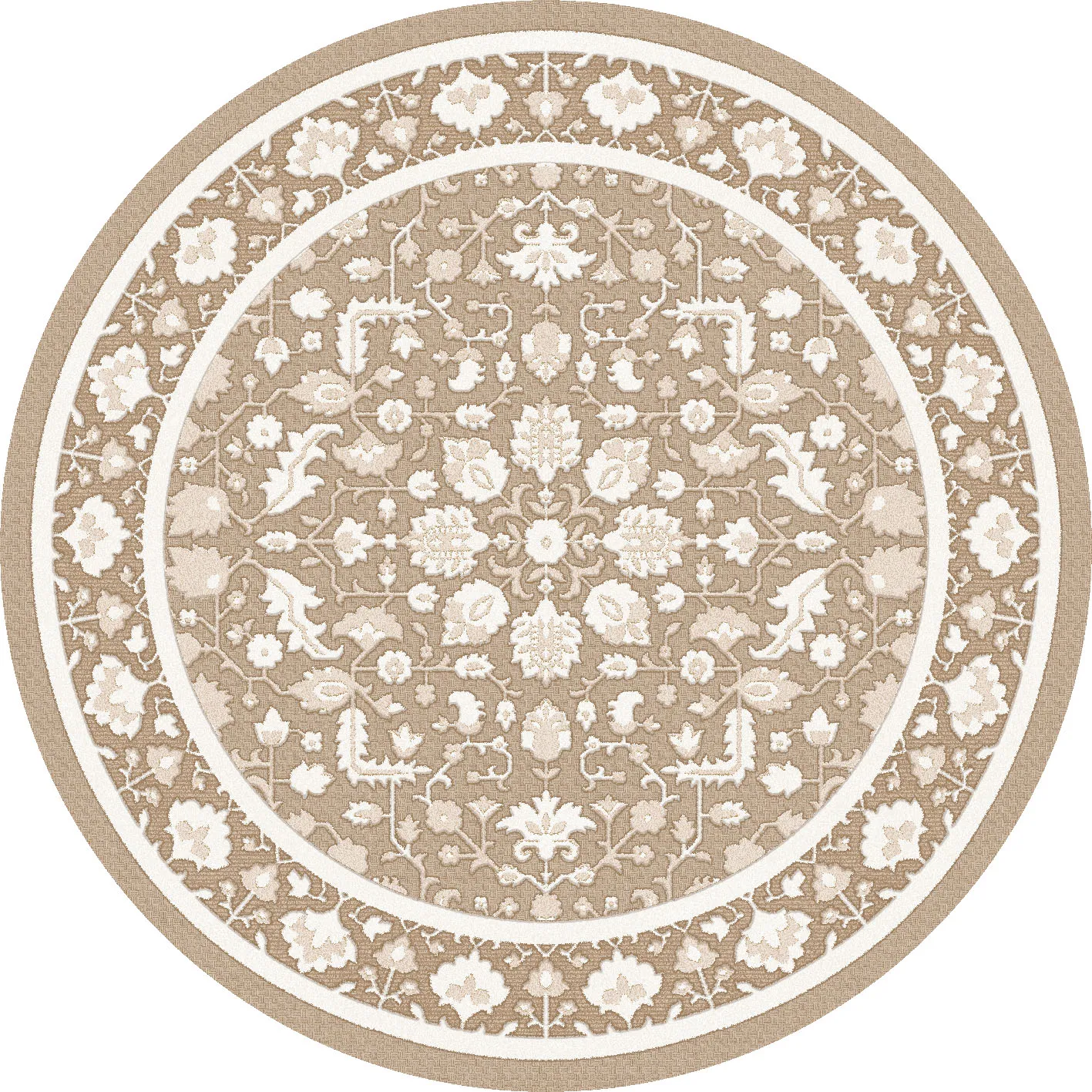 Kruhový koberec - Ember (béžová/offwhite)