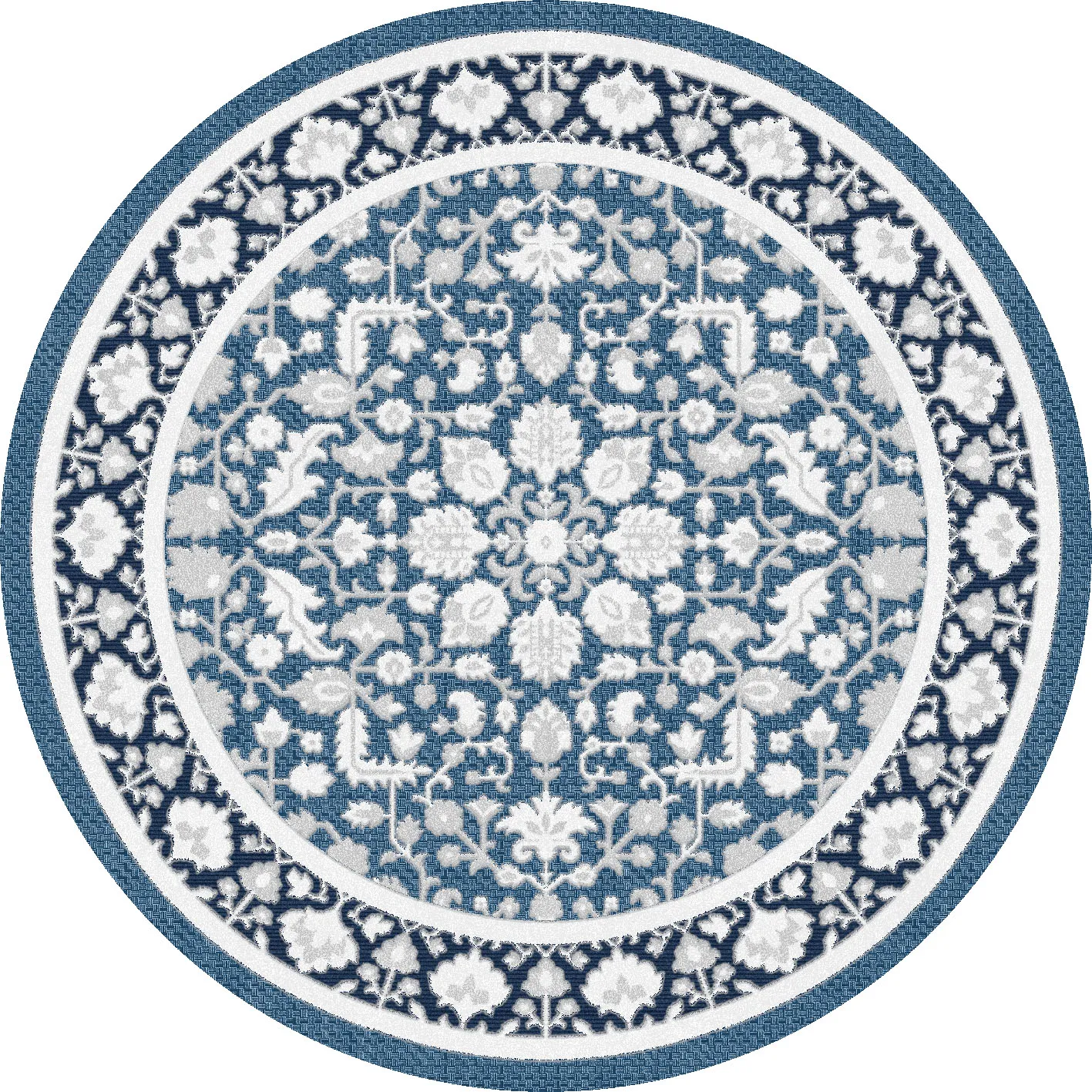 Kruhový koberec - Ember (modrá)