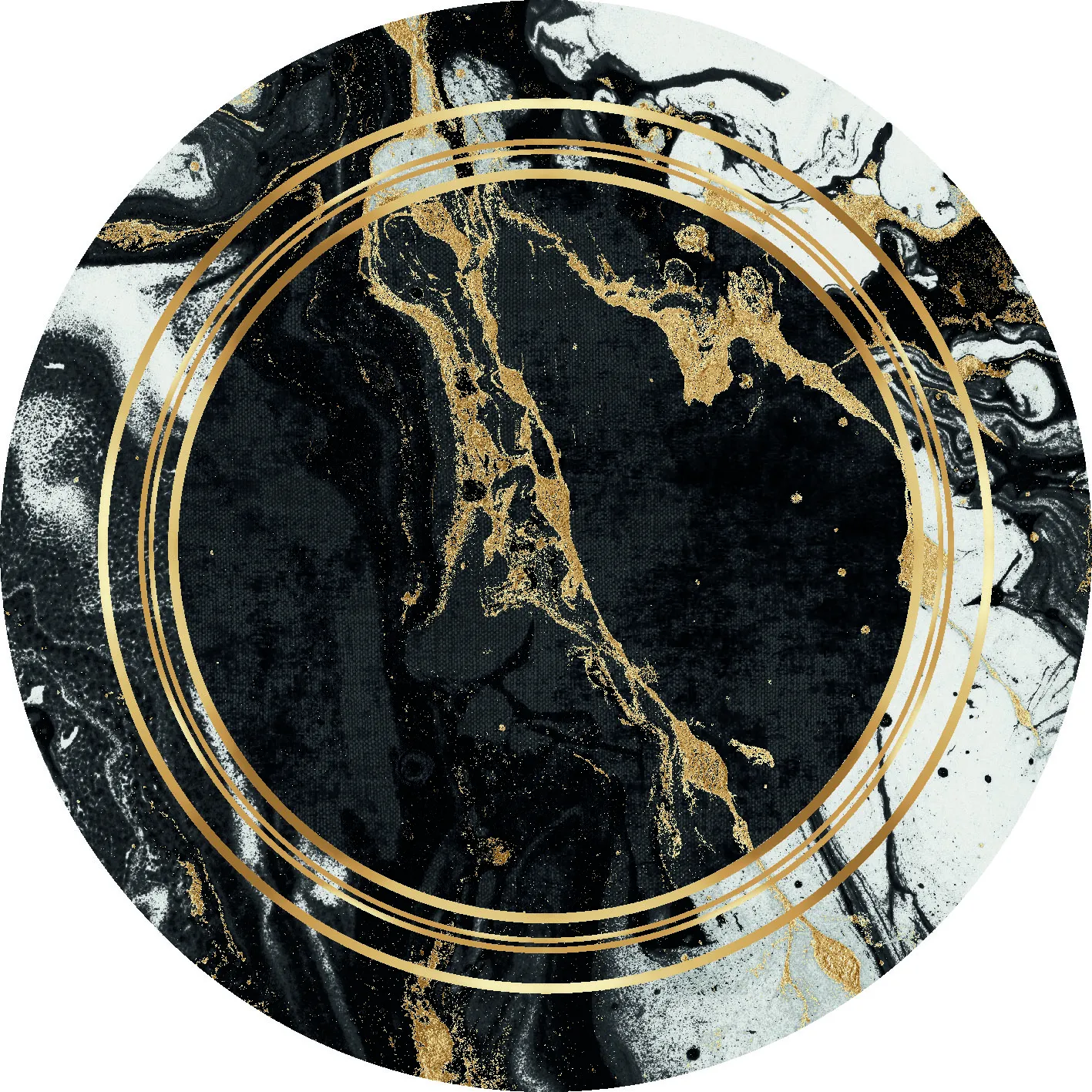 Kruhový koberec - Emery (čierny)