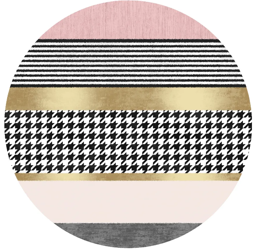Kruhový koberec - Esme (ružový/multicolor)