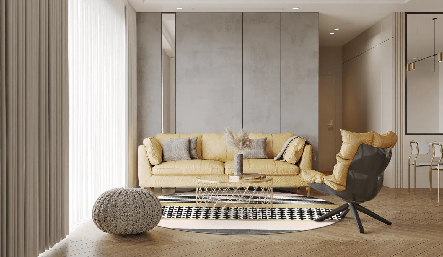 Kruhový koberec - Esme (ružový/multicolor)